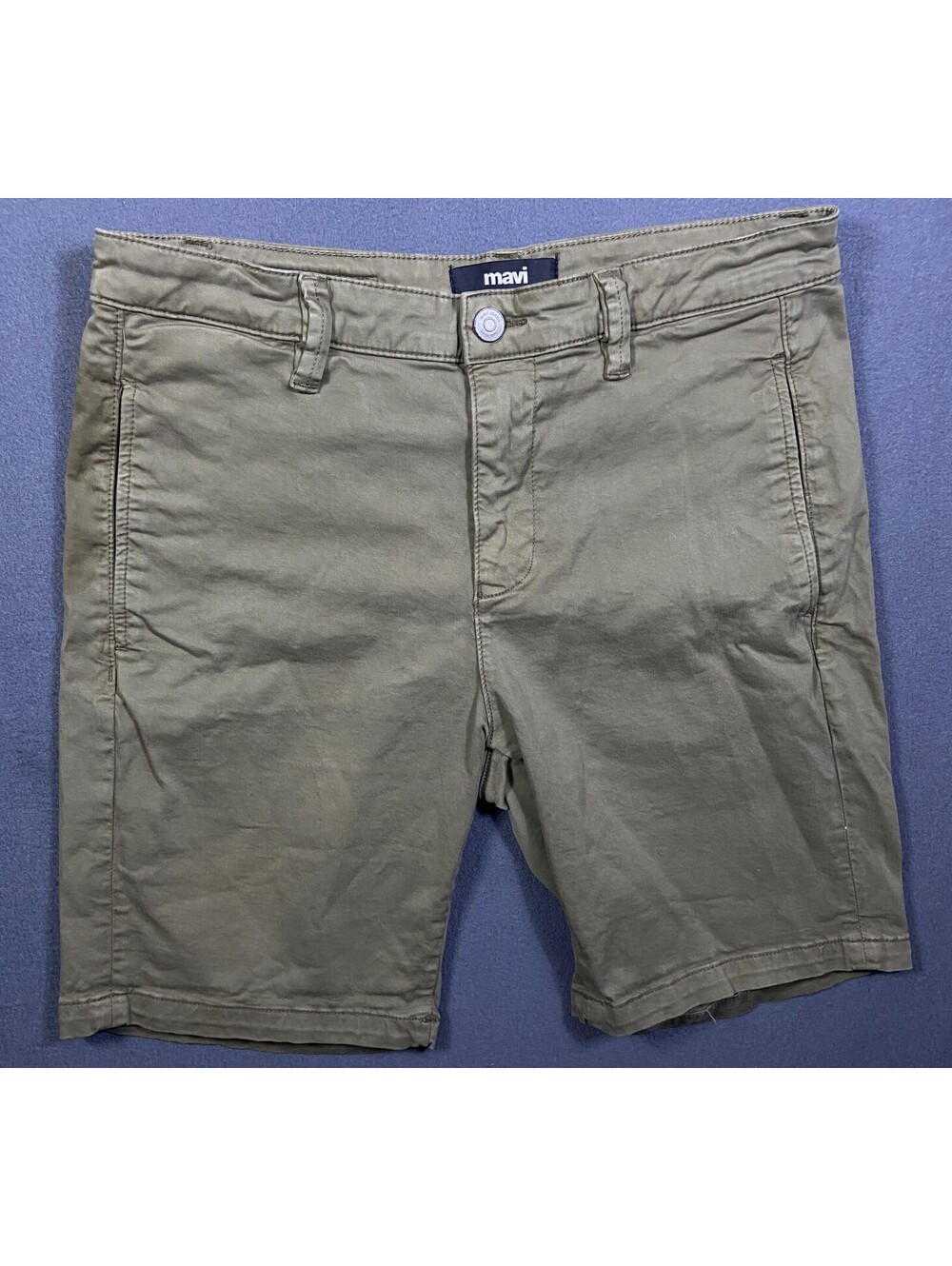 MAVI Jeans 'Simon' Flat Front Stretch Chino Shorts Military Green Men 33 (34) 9"